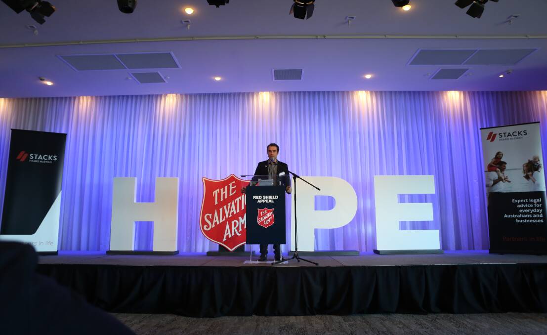 Raising hope: Owen Davis story of desperation that led to one of hope captivated 150 business people at City Beach Function Centre. Picture: Greg Ellis.

