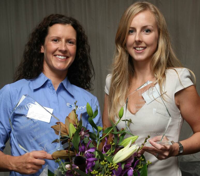 2010 IWIB Business Woman of the Year Angela Saville and Young Businesswoman of the Year Amy Harper.

