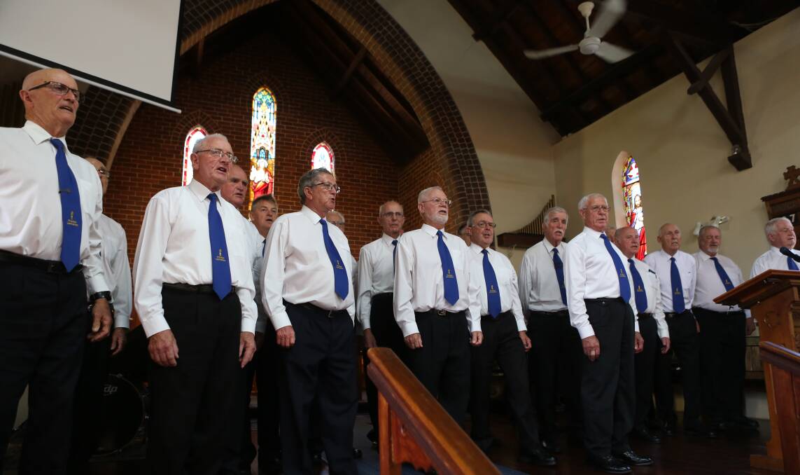 Moving tribute: Members of the Lamplighters Choir performing My Hearts in Wollongong at St Augstine's Anglican Church in Bulli. Picture: Greg Ellis.
