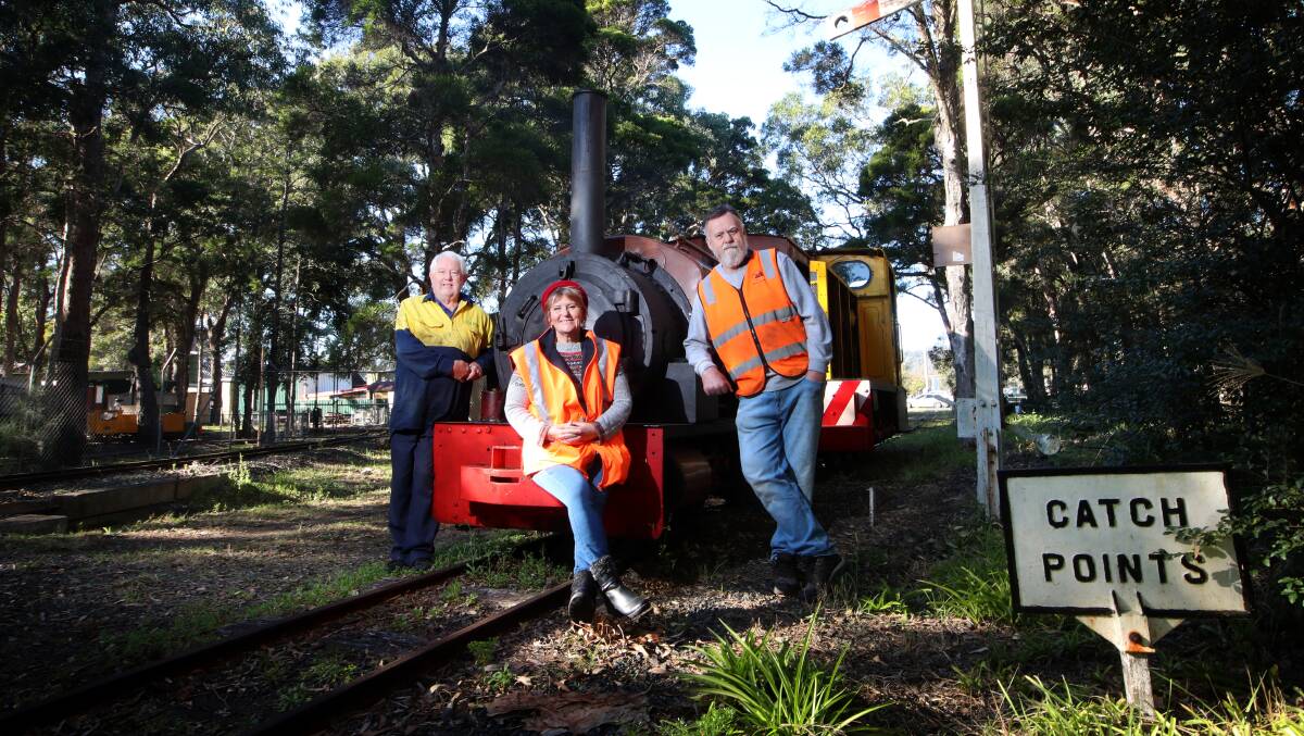 ABOVE: Garry Bailey, Carolyn Dumont and Brad Johns at the Illawarra Light Rail Museum. Picture Sylvia Liber.
