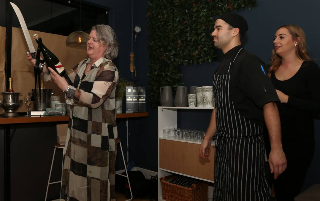 Simply the best: Shellharbour's Nicky Goodyer is recognised as the number one champagne brain in Australia and last week shared her knowledge at The Happy Fox with chef Brad Quintal and his partner Renee Kelly. Picture: Greg Ellis.


