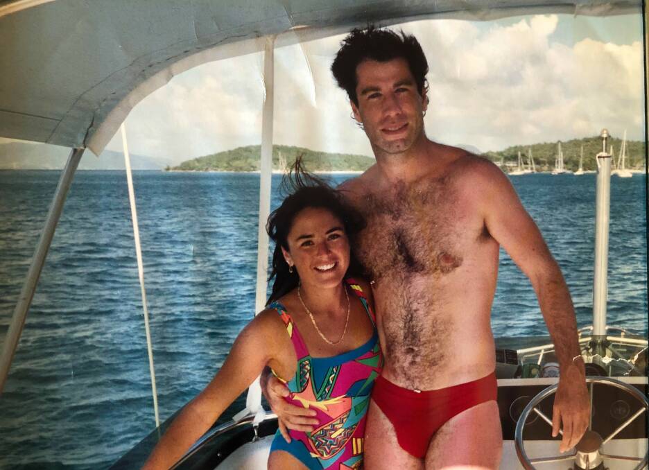 Once in a lifetime: The day John Travolta asked Allison Dawson for sunscreen and told her how much he loved babies. She is prepared to put on a swimming costume and do it again when he visits Albion Park in November.