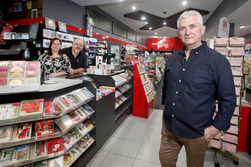 End of era: Danny (Draga) Gugucevski is handing over the reins of NewsXpress Dapto Mall to new owners Ian Hutchison and Leonie Robinson. Picture: Sylvia Liber.