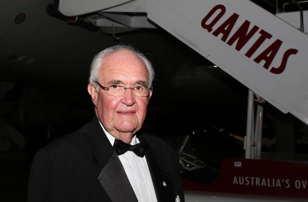 Inspired by greatness: Reg Darwell at the 100th anniversary of Qantas dinner at HARS.