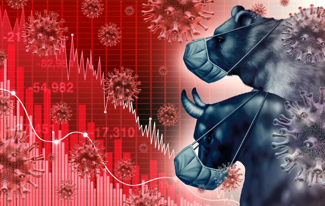 Market forces: Bull and Bear watching the effects of coronavirus on the stockmarket.