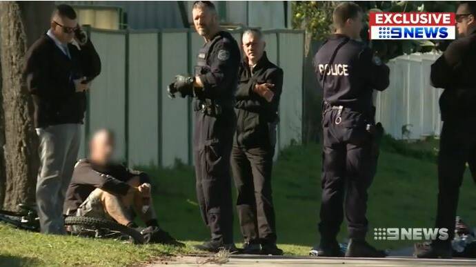 One of the men arrested at Berkeley on Wednesday. Picture: 9 News Illawarra